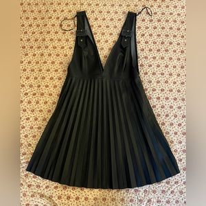 NWT Zara Faux Leather Pinafore Dress